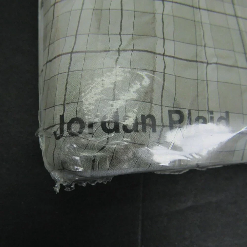 New Vintage Lady Pepperell Twin Flat‎ Sheet Gray White Plaid Jordan USA Dacron